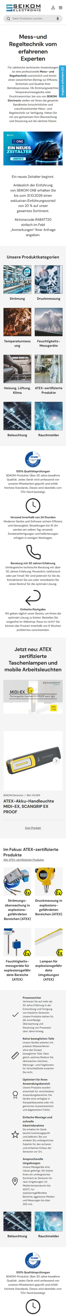 Onlineshop für Geschäftskunden: Mobile-Ansicht der Live-Site